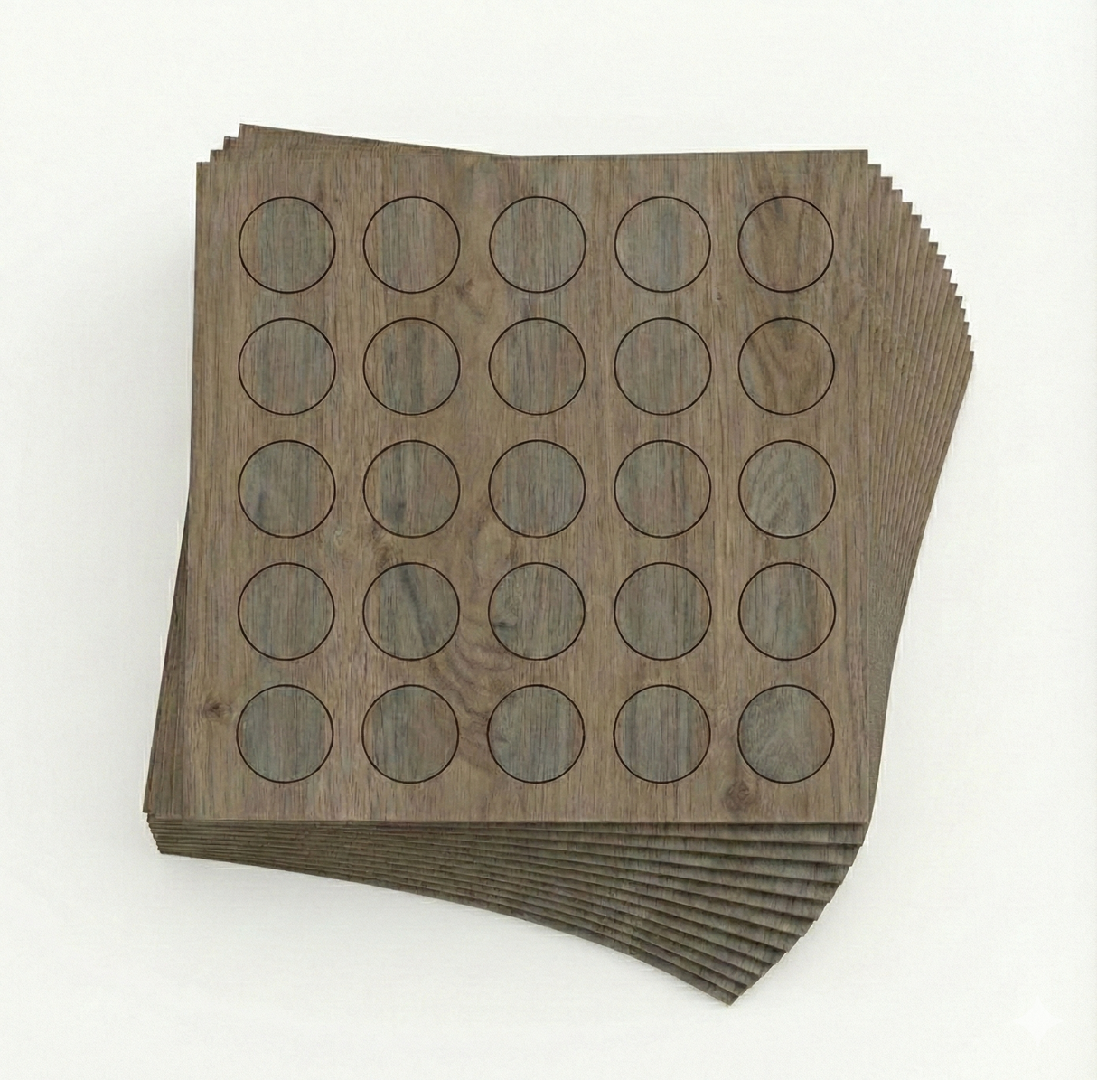 KwikCaps Self Adhesive Screw Cover Caps - Truffle Brown Denver Oak / Grey Vicenza Oak / Finsa Nogal Siena Balm 81V (123) H1399 ST10 / H3158 ST19