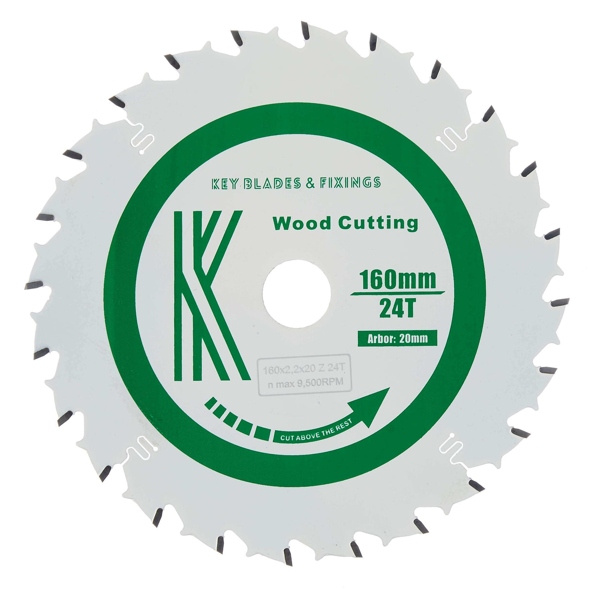 160mm x 20mm x 2.2mm 24 Tooth Track/Circular Saw Blade - 2202 - Bedrooms Plus