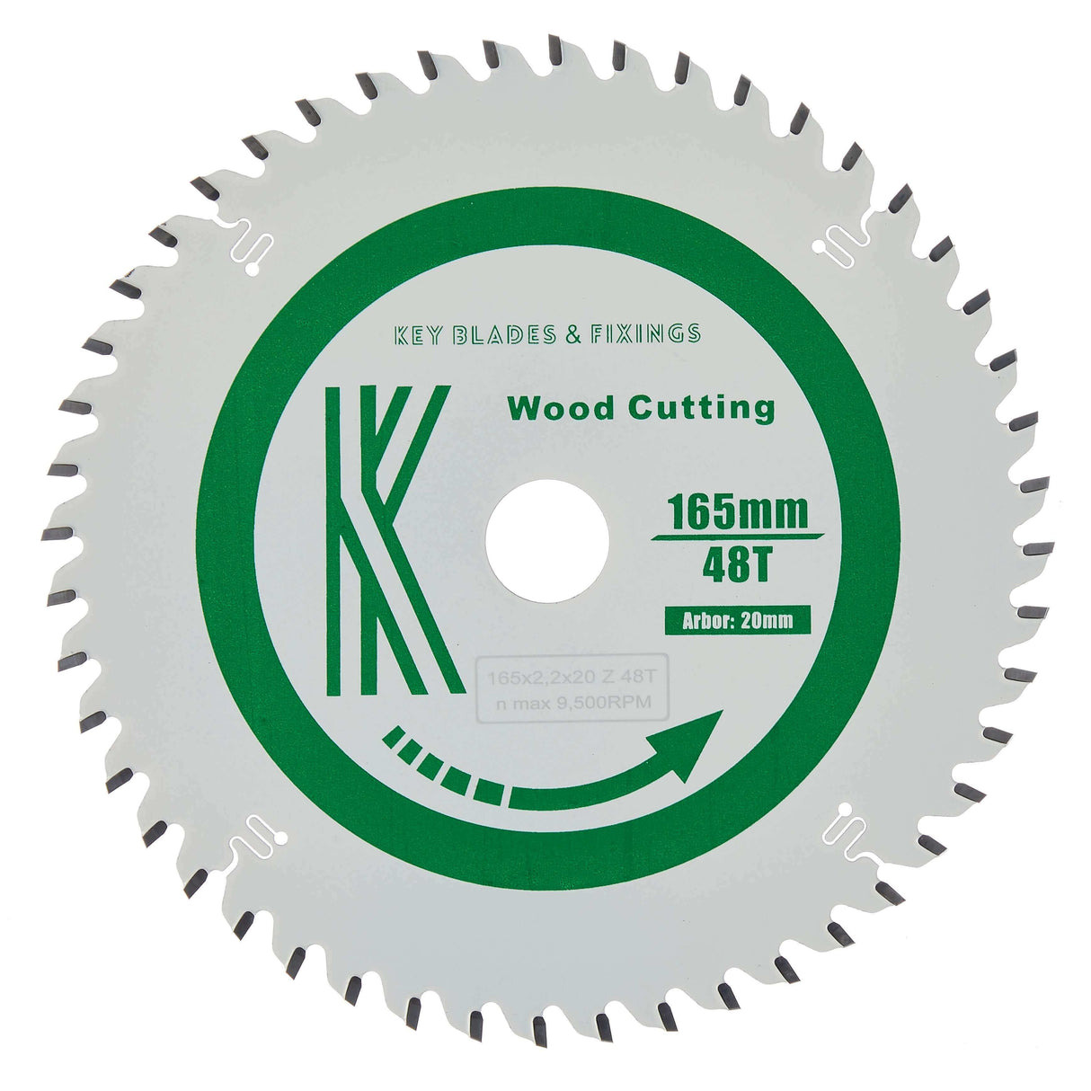165mm x 20mm x 2.2mm 48 Tooth Track/Circular Saw Blade - 4102 - Bedrooms Plus