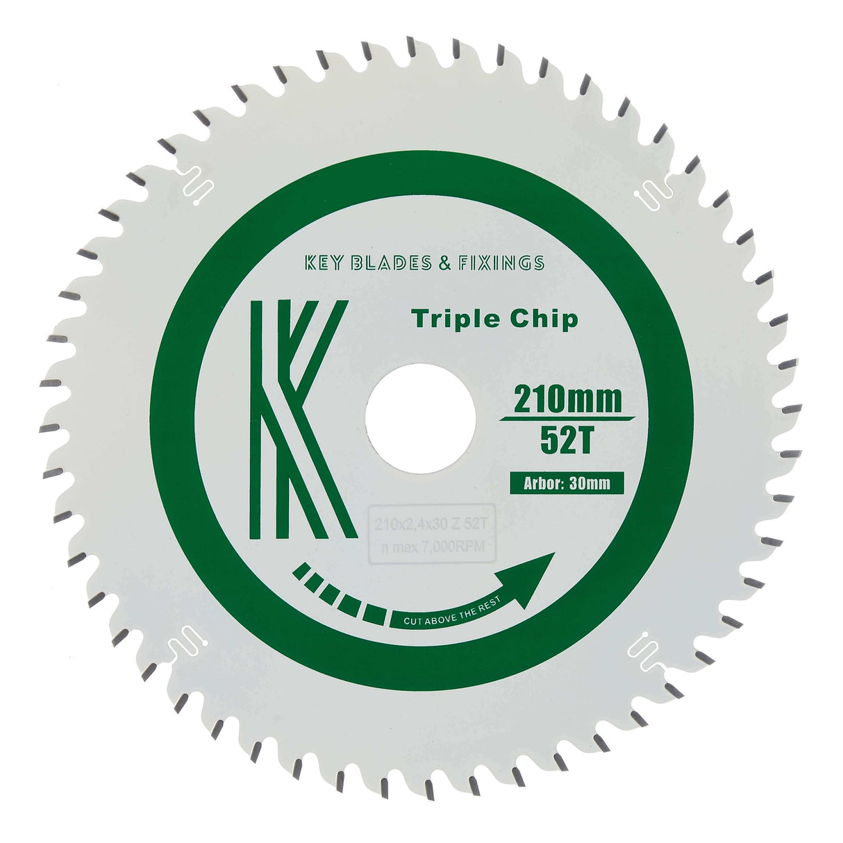 210mm x 30mm x 2.4mm 52 Tooth TCG Track Saw (Solid Surface) - 8210 - Bedrooms Plus