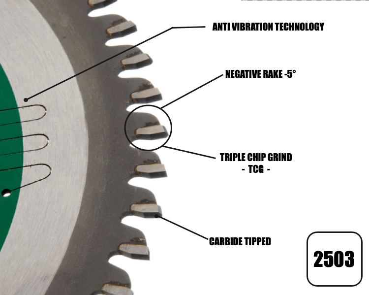 216mm x 30mm x 2.4mm 60T (TCG Neg Rake) Ali Blade - 2503 - Bedrooms Plus