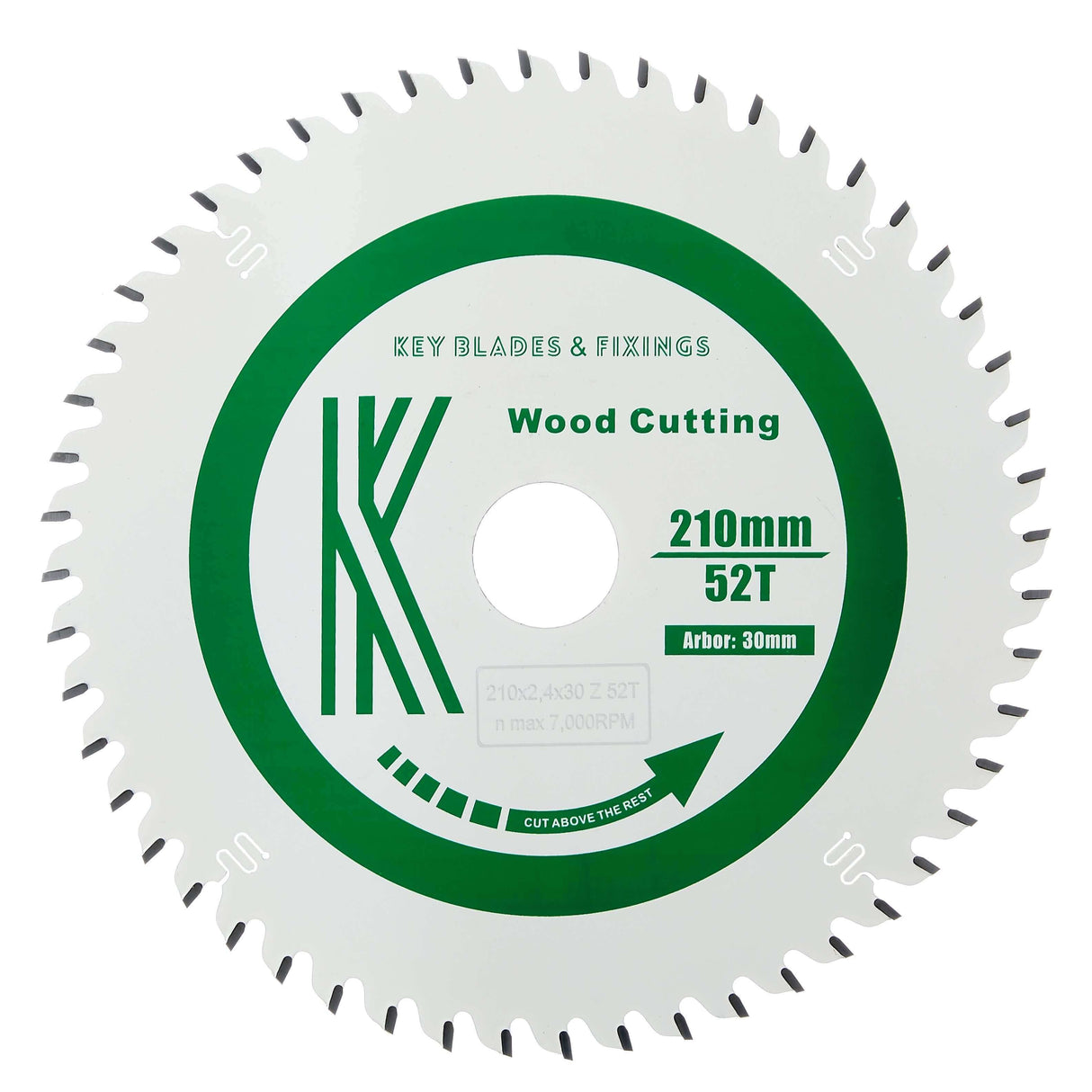 210mm x 30mm x 2.4mm 52 Tooth Track/Circular Circular Saw Blade - 2402