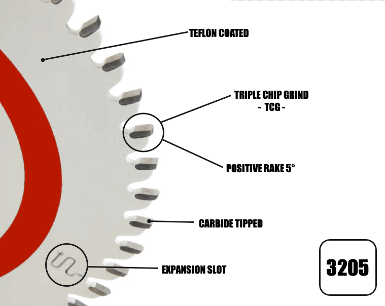 162mm x 20mm x 1.8mm 48 Tooth TCG Track Circular Saw Blade (Solid Surface) - 3205