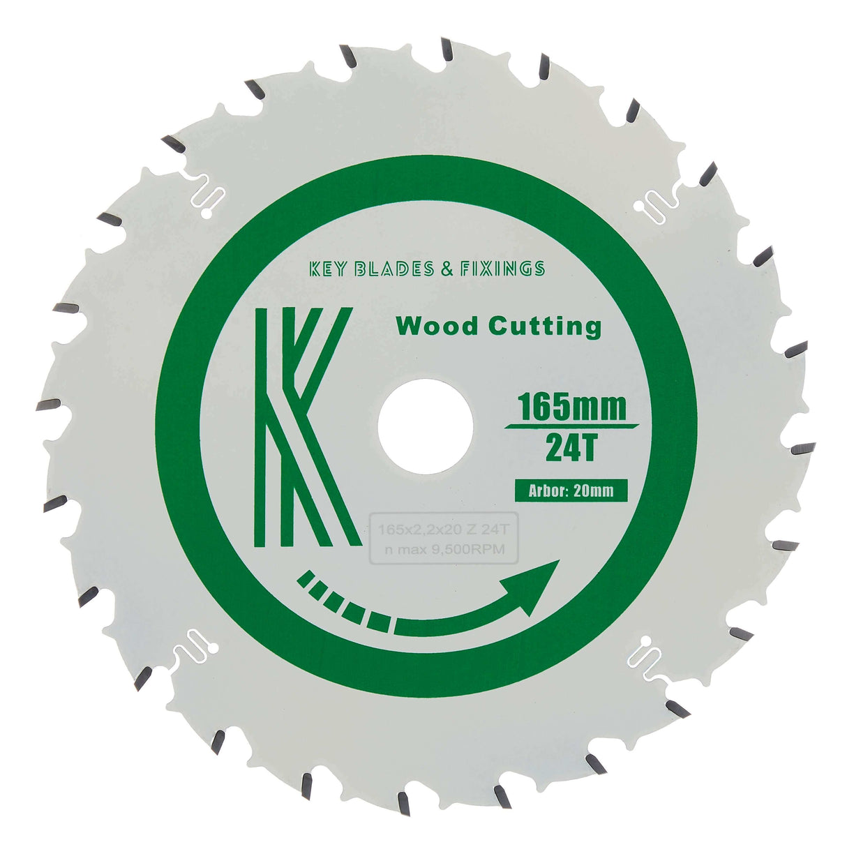 165mm x 20mm x 2.2mm 24 Tooth Track/Circular Saw Blade - 4101