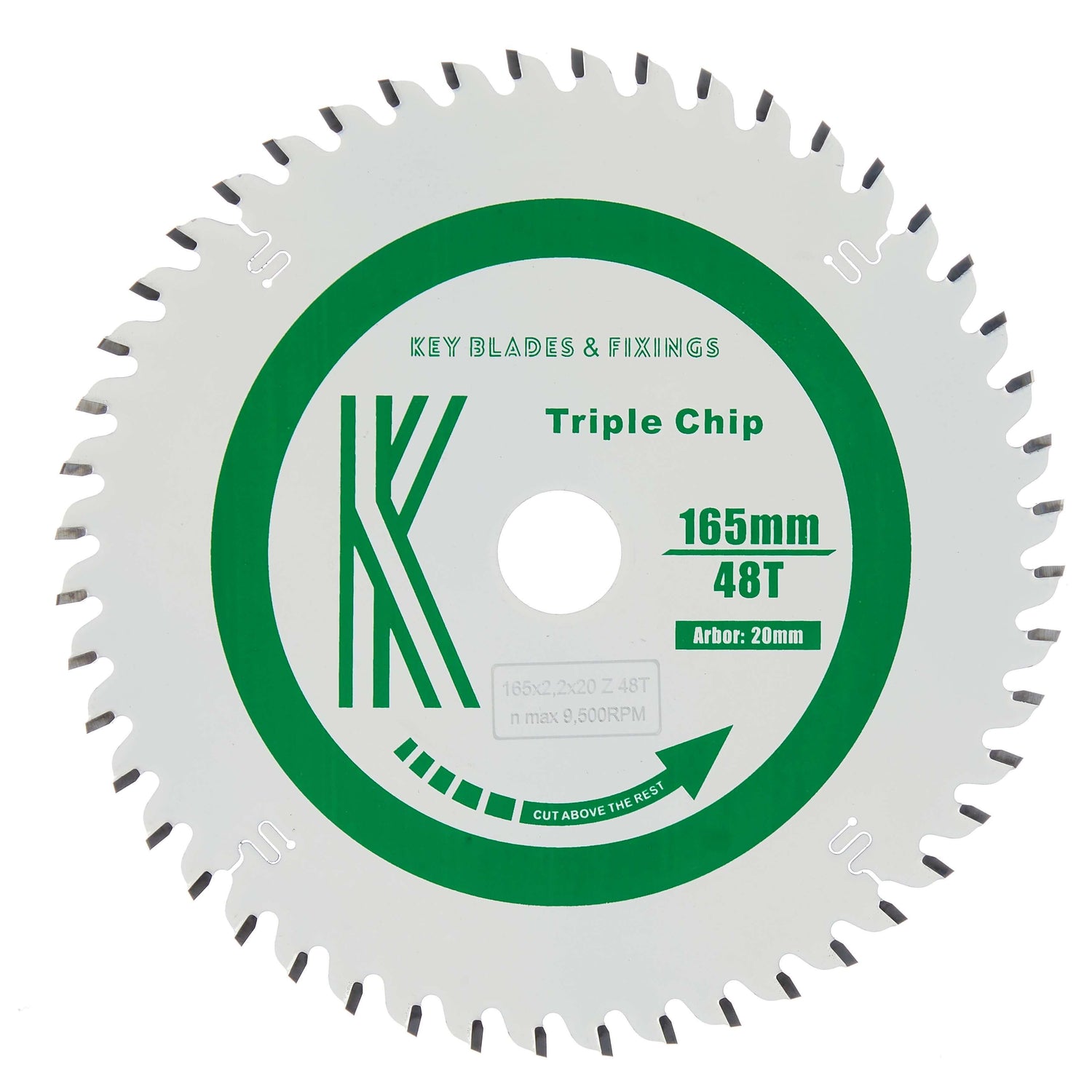 165mm x 20mm x 2.2mm 48 Tooth TCG Track Saw (Solid Surface) Circular Saw Blade - 4105