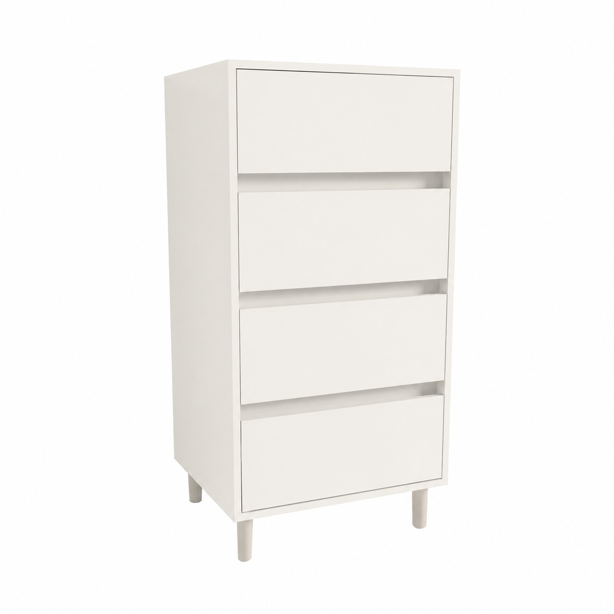 Tallboy-Kommode mit 4 Schubladen und Soft-Close