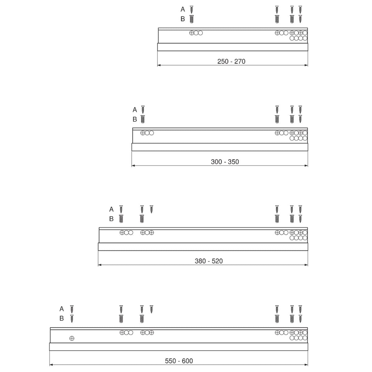 Blum 760H4000S Movento Blumotion Soft Close Drawer Runner - Full Extension 40KG 400mm - Locking Devices Included - Bedrooms Plus
