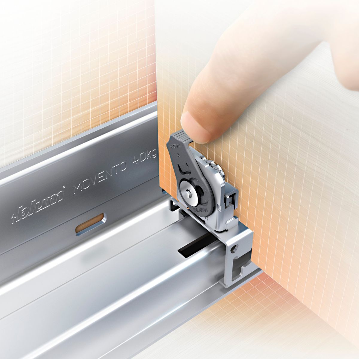 Blum 760H4000S Movento Blumotion Soft Close Drawer Runner - Full Extension 40KG 400mm - Locking Devices Included - Bedrooms Plus