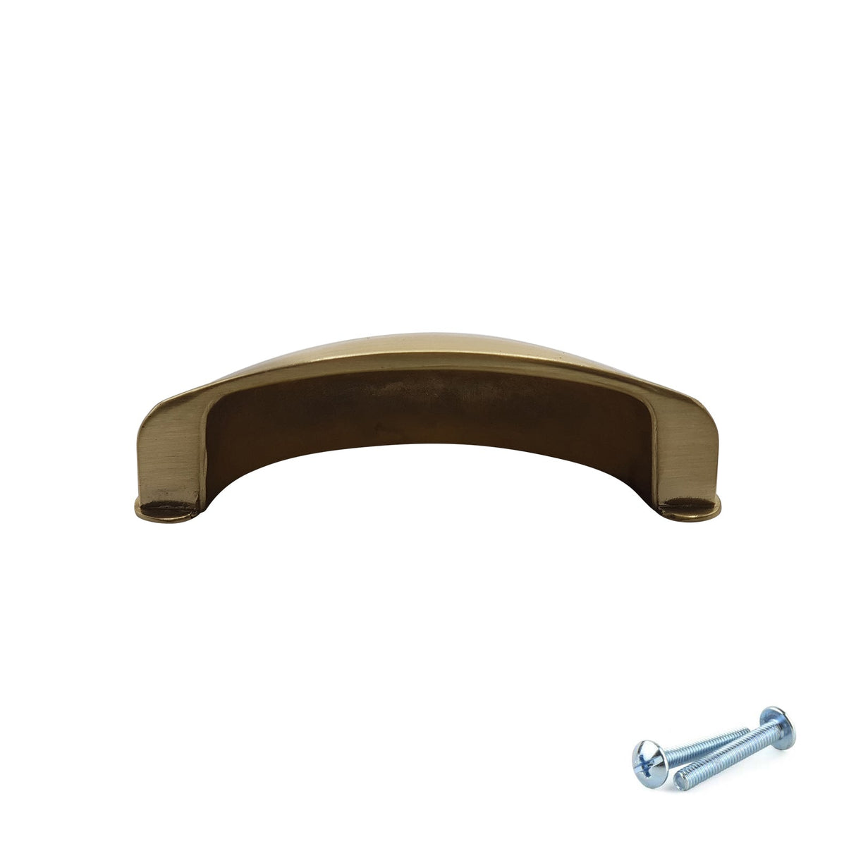 Brushed Brass Cup Handle – 79mm Cabinet Drawer Pull (64mm Centres) | M4TEC VG3 Series - Bedrooms Plus