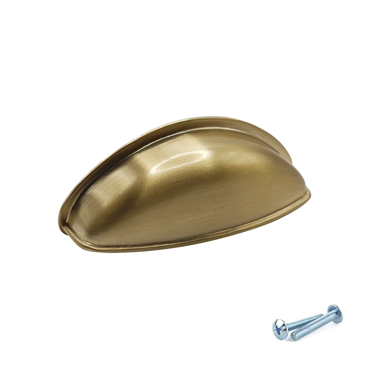 Brushed Brass Cup Handle – 79mm Cabinet Drawer Pull (64mm Centres) | M4TEC VG3 Series - Bedrooms Plus