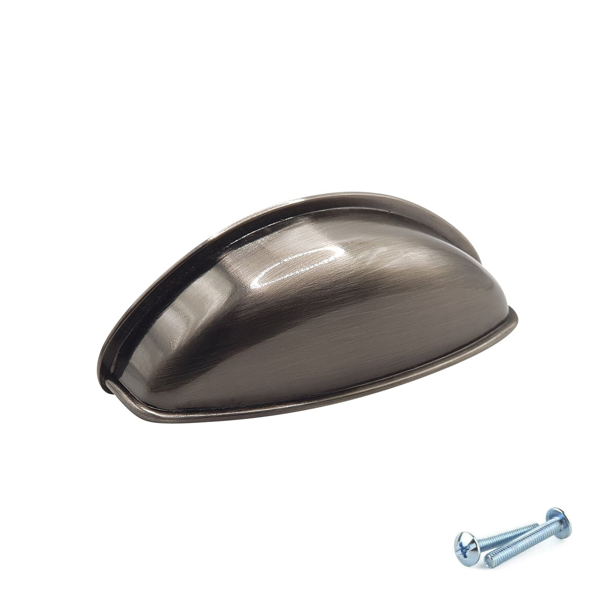 Brushed Nickel Cup Handle – 79mm Cabinet Drawer Pull (64mm Centres) | M4TEC VG3 Series - Bedrooms Plus