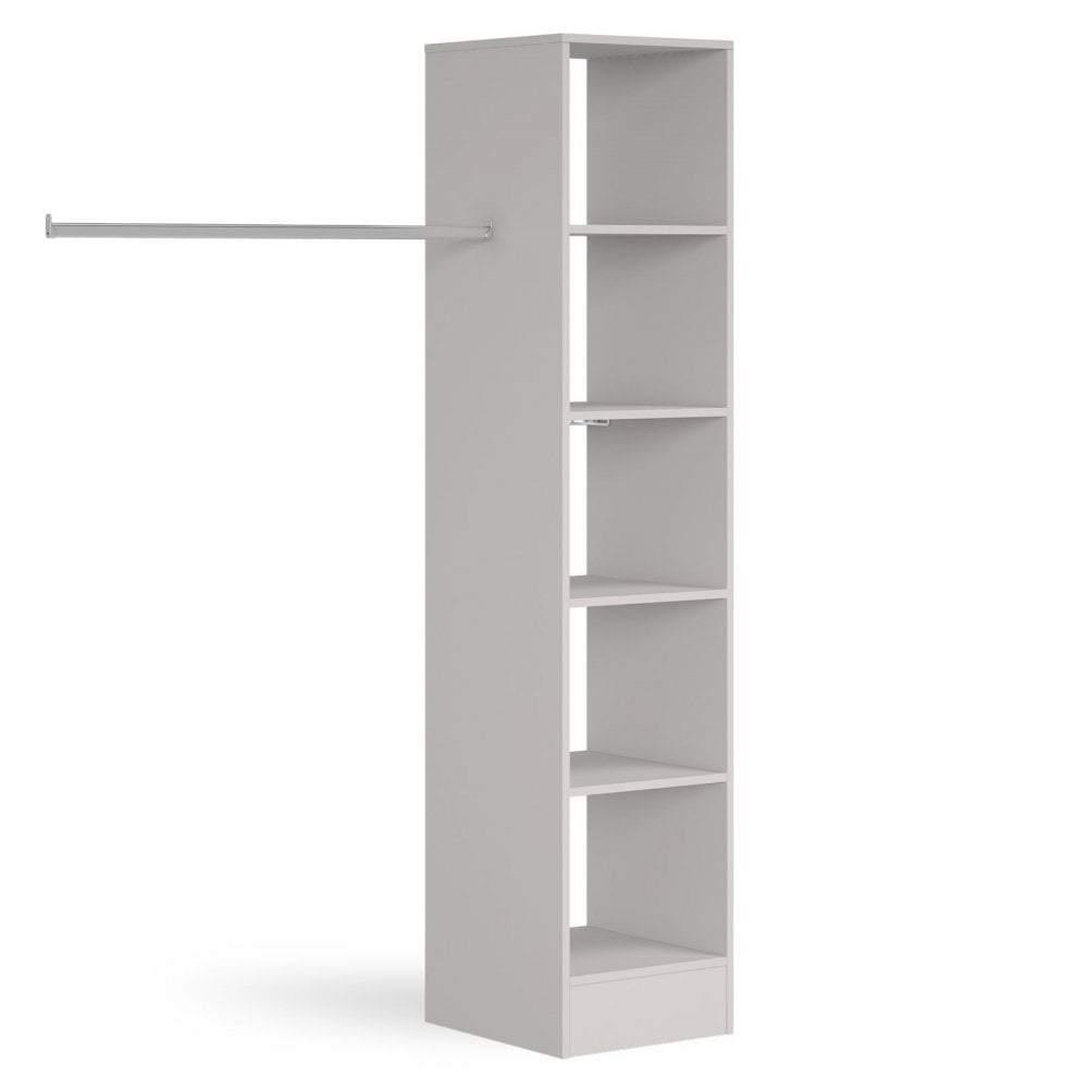 Cashmere Wardrobe Shelving Unit with 5 Shelves and Hanging Bars - Bedrooms Plus
