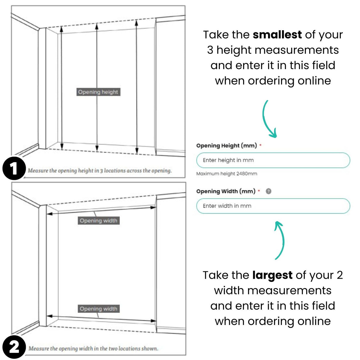 Curve Mirror Sliding Wardrobe Door Kit 2 Panel with Brushed Black Frame - Bedrooms Plus