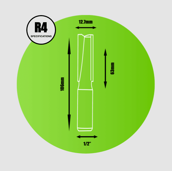 Key Blades Straight Router Cutter 1/2" x 12.7mm x 63mm - R4 - Bedrooms Plus
