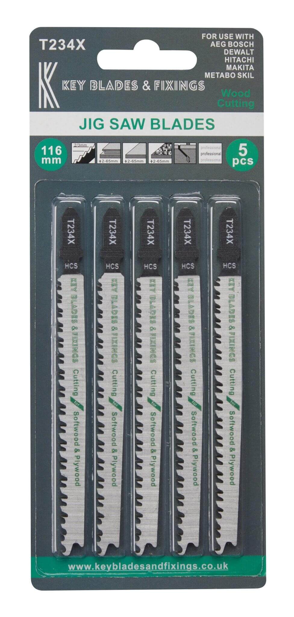 Key Blades T234X Jigsaw Blades 5 Pack - 1177