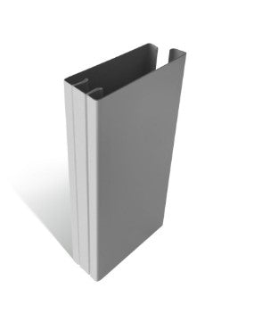 Shaker Light Grey 2-Door Sliding Wardrobe Door Kit - Light Grey Frame, 3-Panel Mirror Design