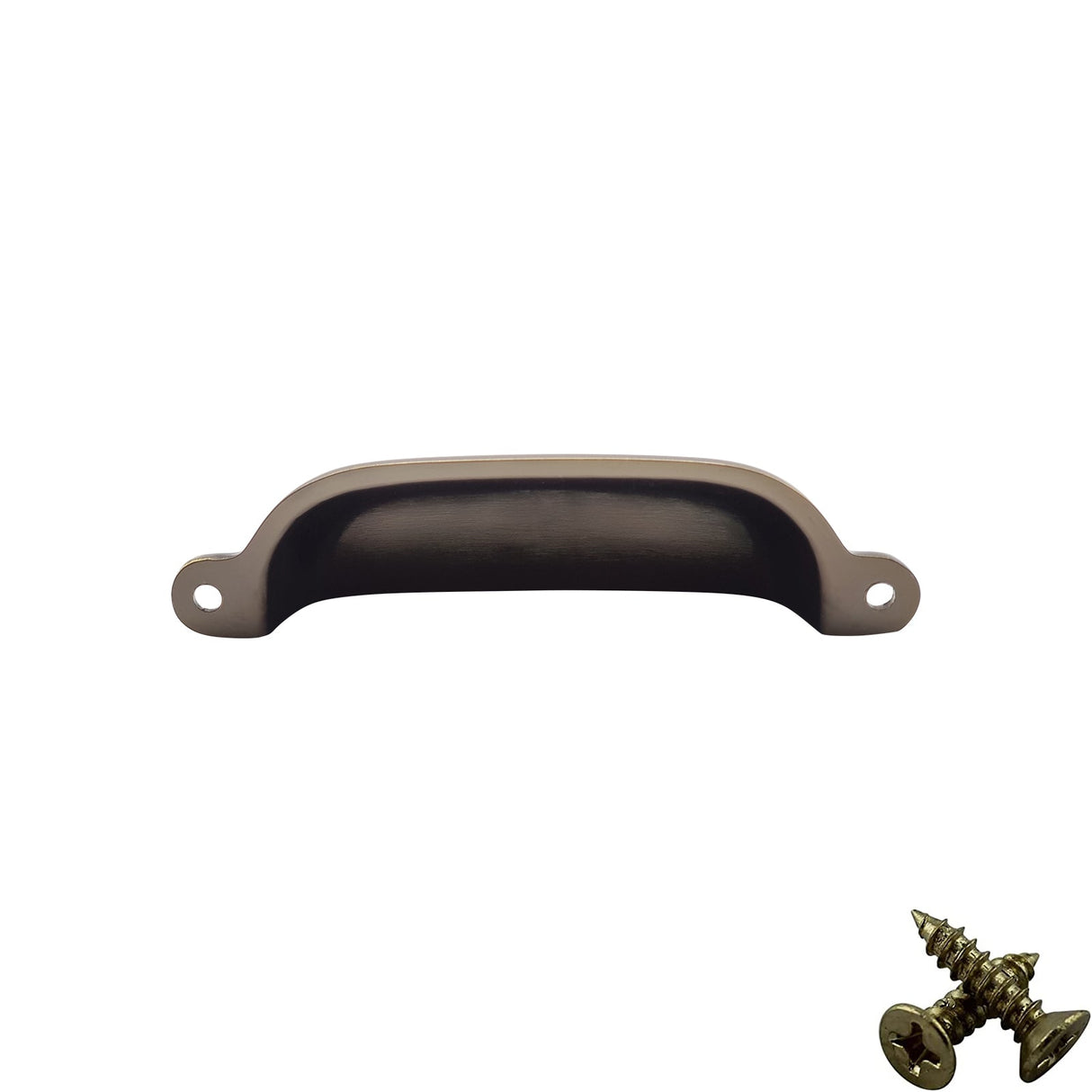 M4TEC 96mm Antique Brass Cup Handle - Kitchen Cabinet & Drawer Pull (VG4 Series) - Bedrooms Plus