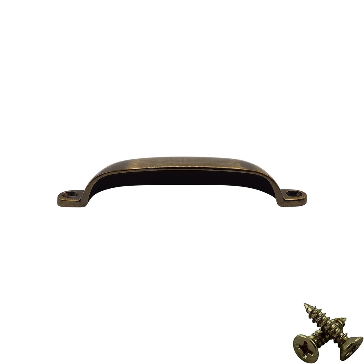 M4TEC 96mm Antique Brass Cup Handle - Kitchen Cabinet & Drawer Pull (VG4 Series) - Bedrooms Plus