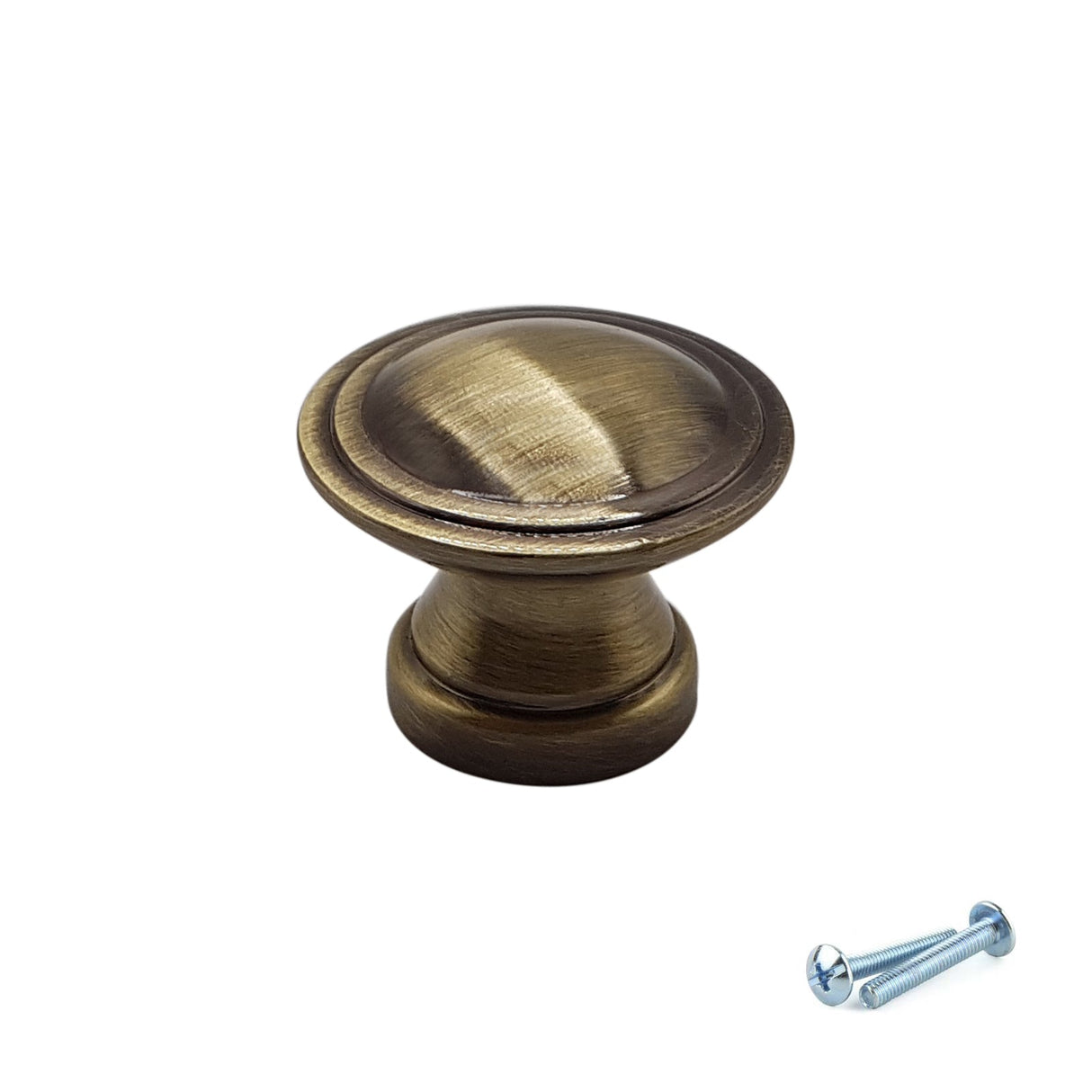 M4TEC Antique Brass Knob Handle Door, Drawer & Cupboard VE5 Series - Bedrooms Plus