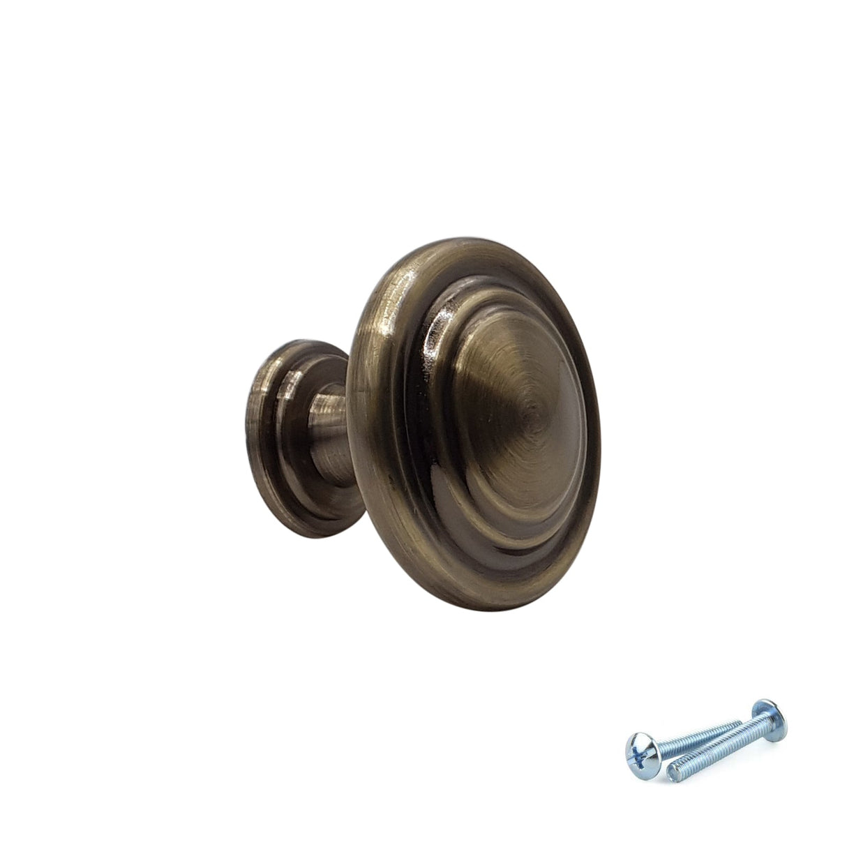 M4TEC Antique Brass Knob Handle Door, Drawer & Cupboard VE7 Series - Bedrooms Plus