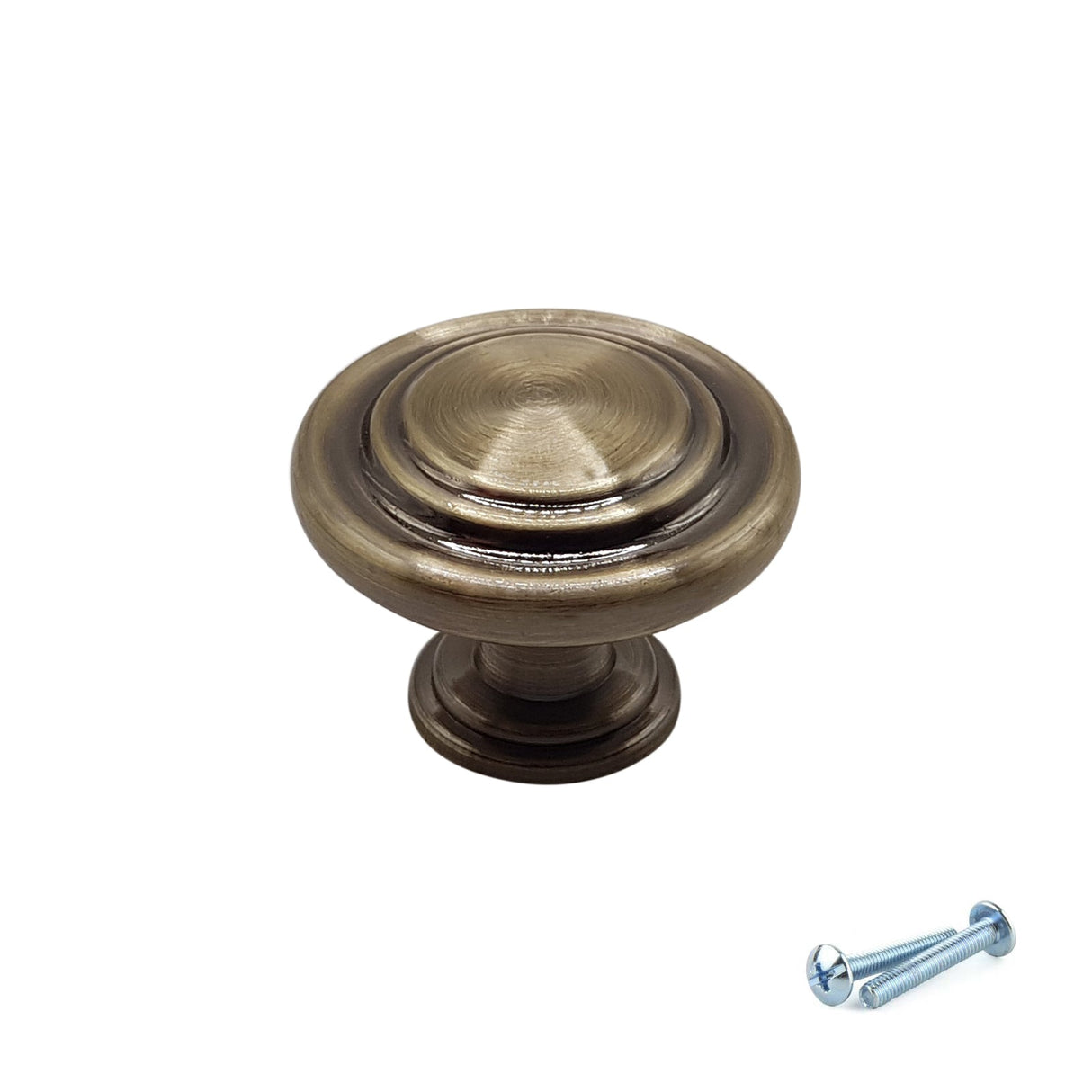 M4TEC Antique Brass Knob Handle Door, Drawer & Cupboard VE7 Series - Bedrooms Plus