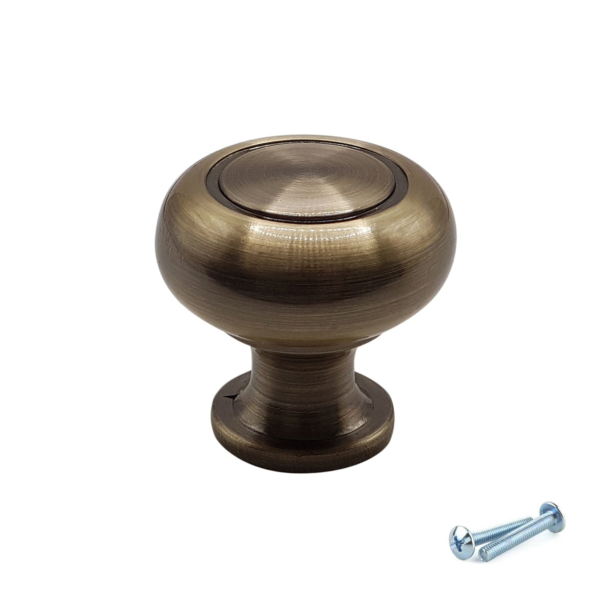 M4TEC Antique Brass Knob Handle – VH5 Series (30mm Cabinet, Drawer & Cupboard Knob) - Bedrooms Plus