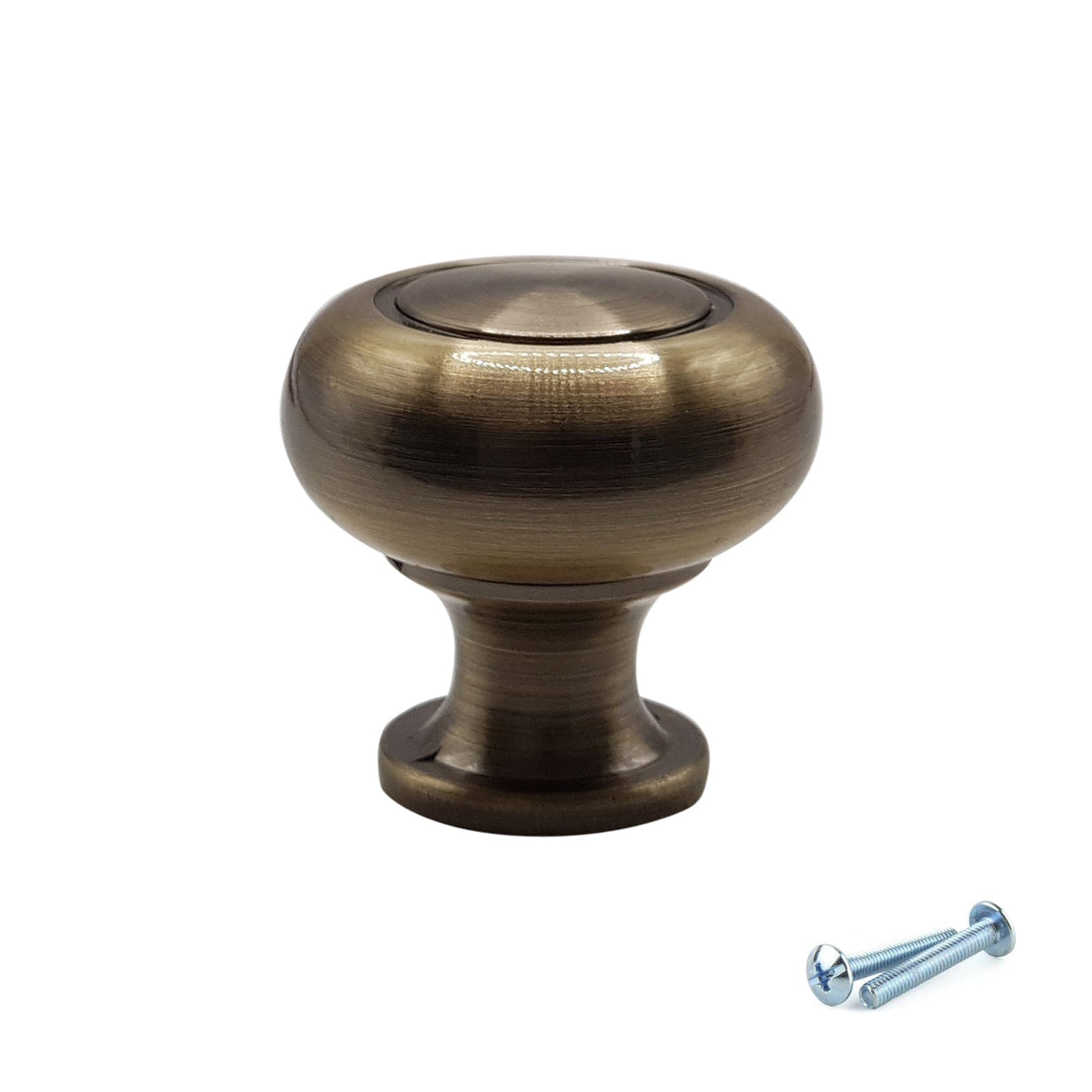 M4TEC Antique Brass Knob Handle – VH5 Series (30mm Cabinet, Drawer & Cupboard Knob) - Bedrooms Plus