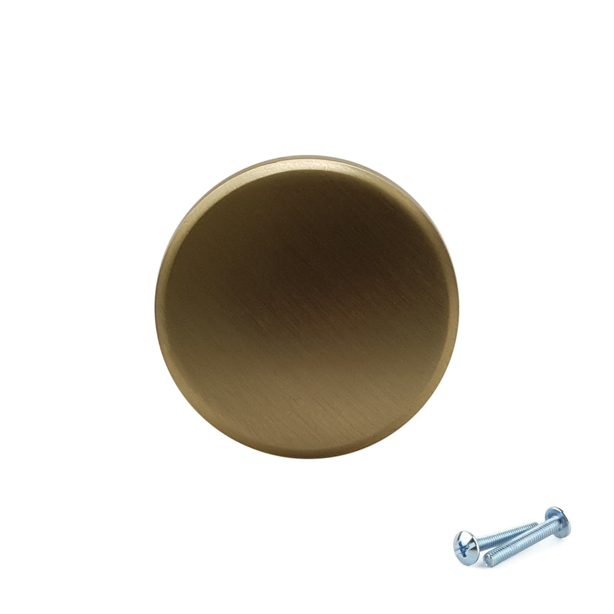 M4TEC Brushed Brass Cabinet Knob – 28mm Drawer & Cupboard Door Handle VF8 Series - Bedrooms Plus