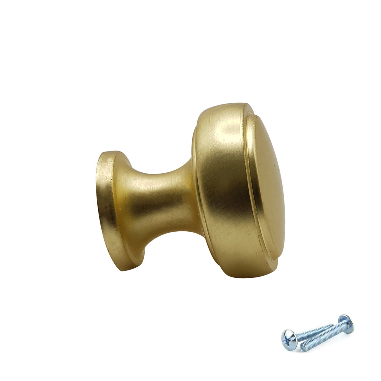 M4TEC Brushed Brass Flat Disc Knob Handle – VG7 Series (28mm Cabinet, Drawer & Cupboard Knob) - Bedrooms Plus