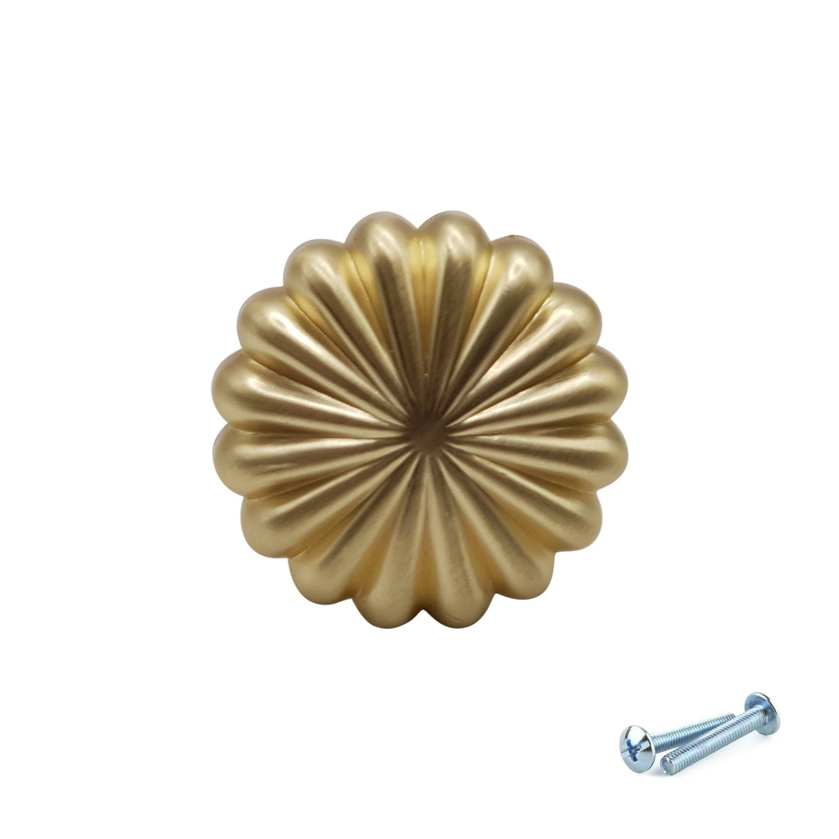 M4TEC Brushed Brass Fluted Knob Handle – VH3 Series (30mm Cabinet, Drawer & Cupboard Knob) - Bedrooms Plus