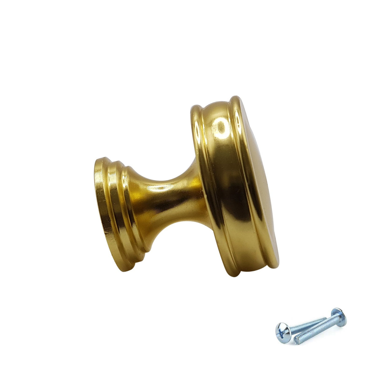 M4TEC Brushed Brass Knob Handles – VG7 Series – 30mm (Pack of 10) - Bedrooms Plus