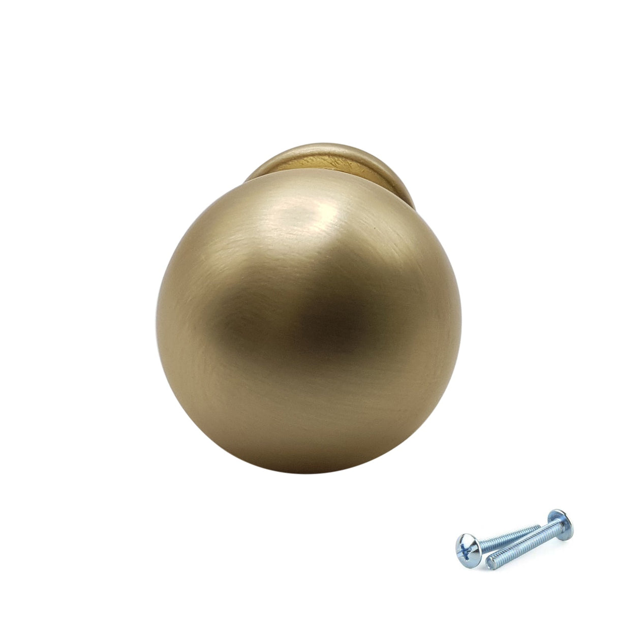 M4TEC Brushed Brass Round Knob Handle – VG9 Series (25mm Cabinet, Drawer & Cupboard Knob) - Bedrooms Plus