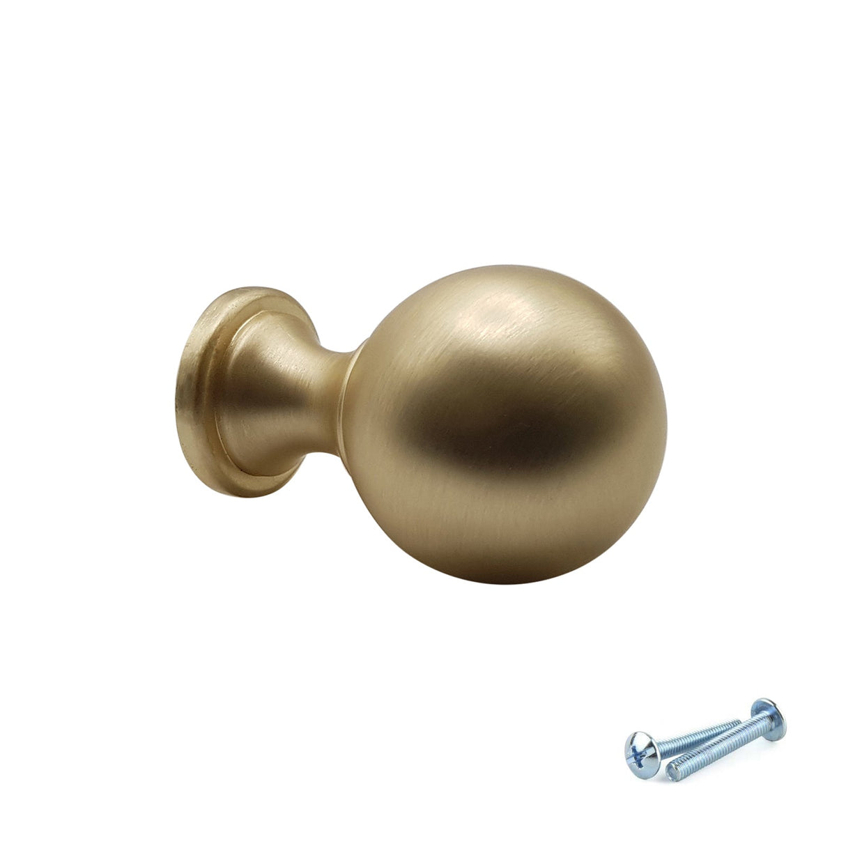 M4TEC Brushed Brass Round Knob Handle – VG9 Series (25mm Cabinet, Drawer & Cupboard Knob) - Bedrooms Plus