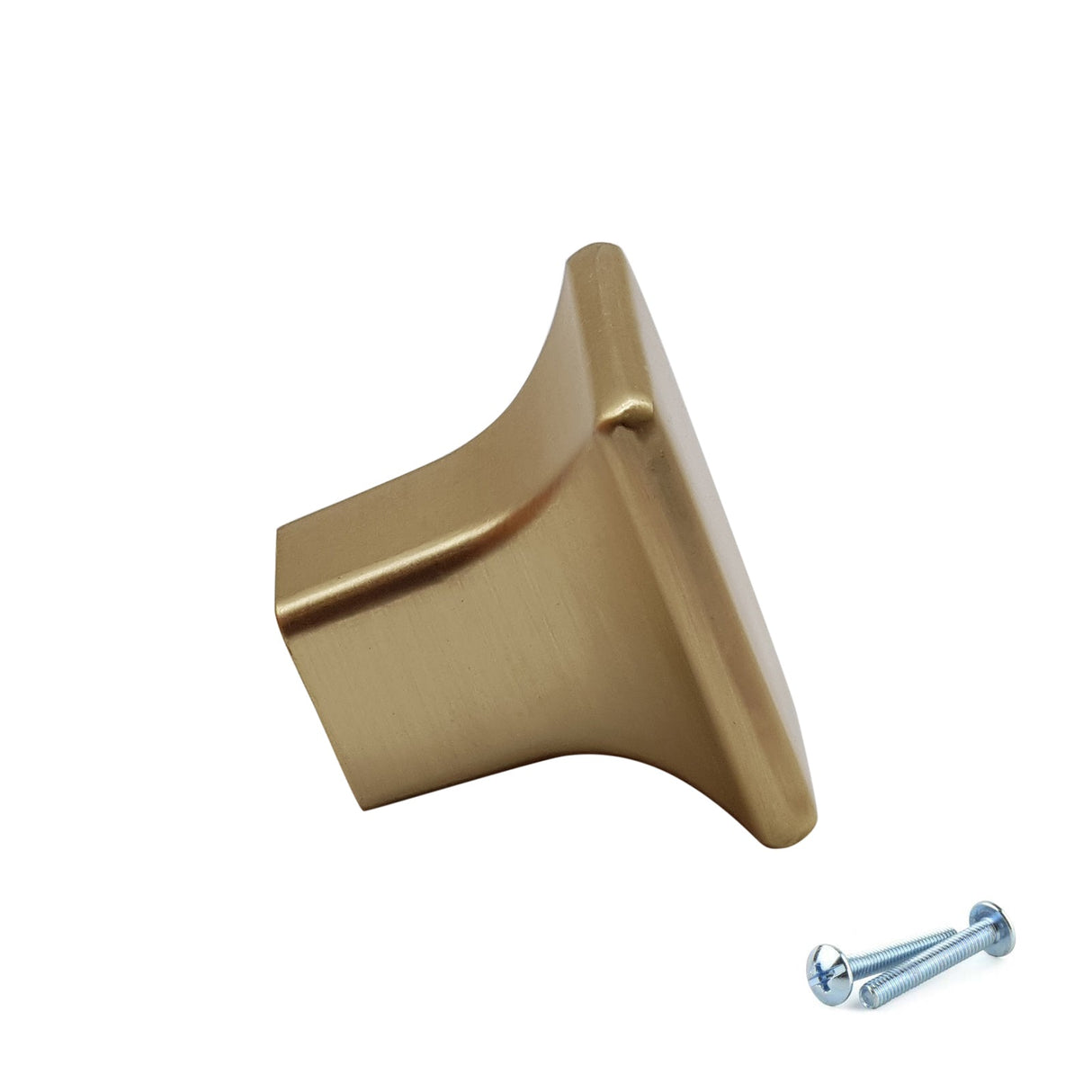 M4TEC Brushed Brass Square Cabinet Knob – 27mm Drawer & Cupboard Door Handle VF6 Series - Bedrooms Plus