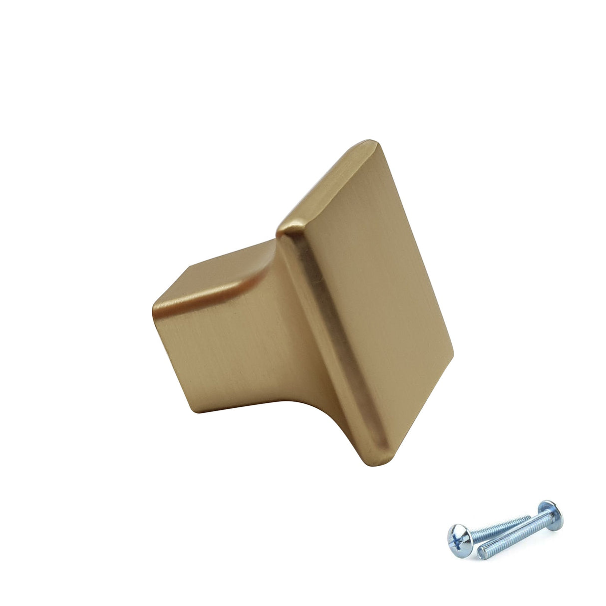 M4TEC Brushed Brass Square Cabinet Knob – 27mm Drawer & Cupboard Door Handle VF6 Series - Bedrooms Plus