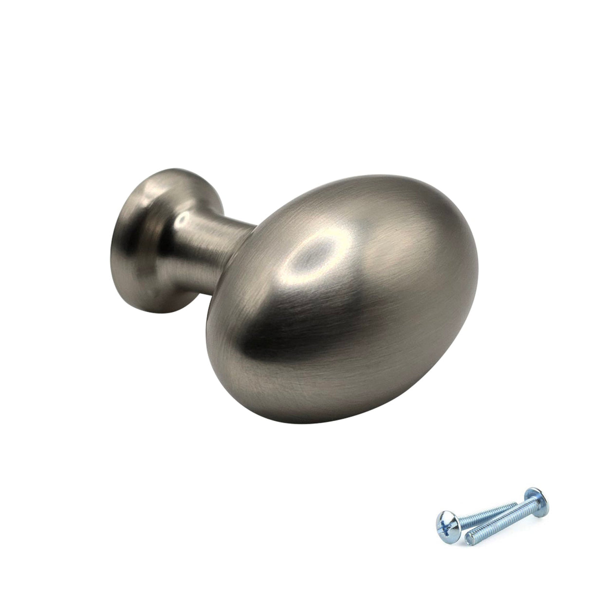 M4TEC Brushed Nickel Oval Knob Handle – VG8 Series (36mm Cabinet, Drawer & Cupboard Knob) - Bedrooms Plus