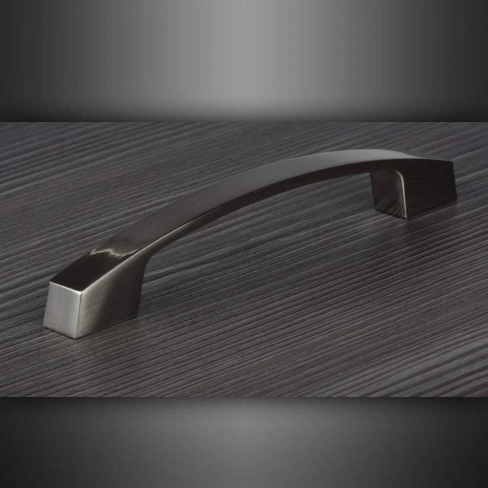 M4TEC Dunbeath E5 Brushed Nickel Bow Cupboard Handle – 160mm Hole Centres – Modern Cabinet & Drawer Pull - Bedrooms Plus