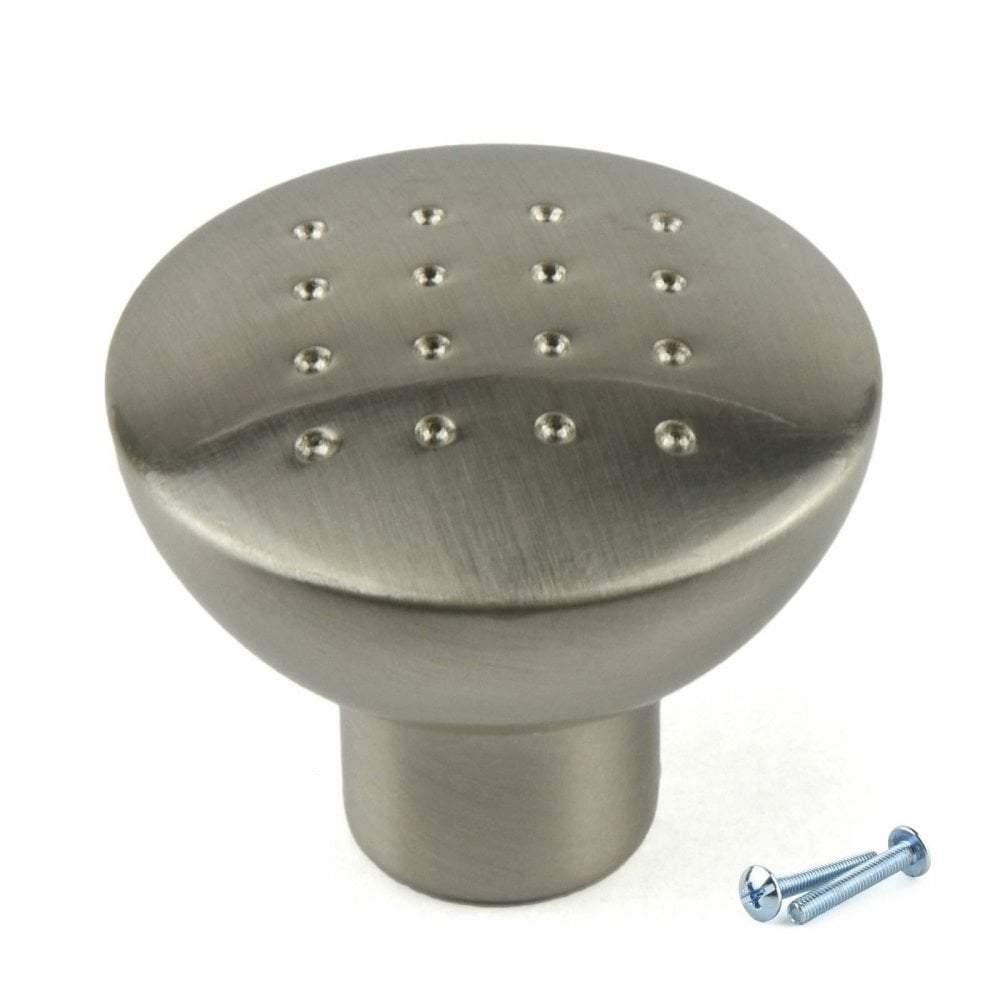 M4TEC Durness C9 Stainless Steel Cabinet Knob – 33mm Dimple - Pattern Cupboard & Drawer Handle - Bedrooms Plus