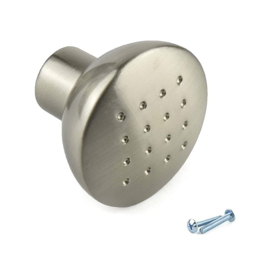 M4TEC Durness C9 Stainless Steel Cabinet Knob – 33mm Dimple - Pattern Cupboard & Drawer Handle - Bedrooms Plus