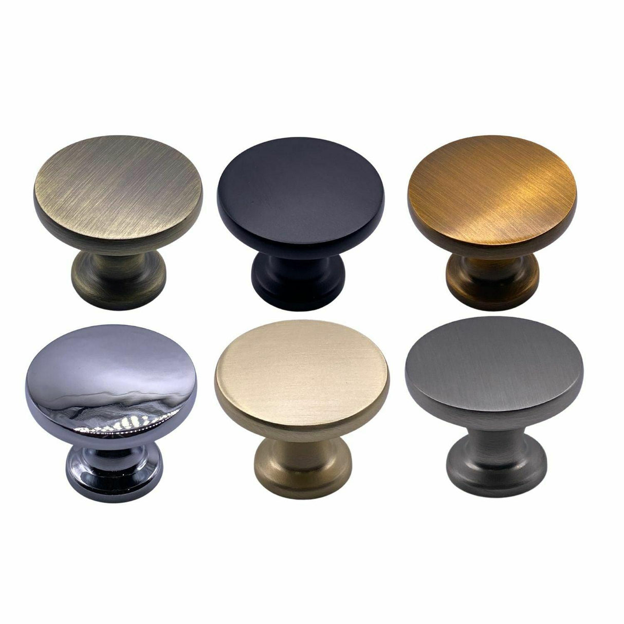 M4TEC Furniture Pull Knob Handle – Brass Brushed, Polished Chrome & Black Cabinet & Drawer Knob VD4B - Bedrooms Plus