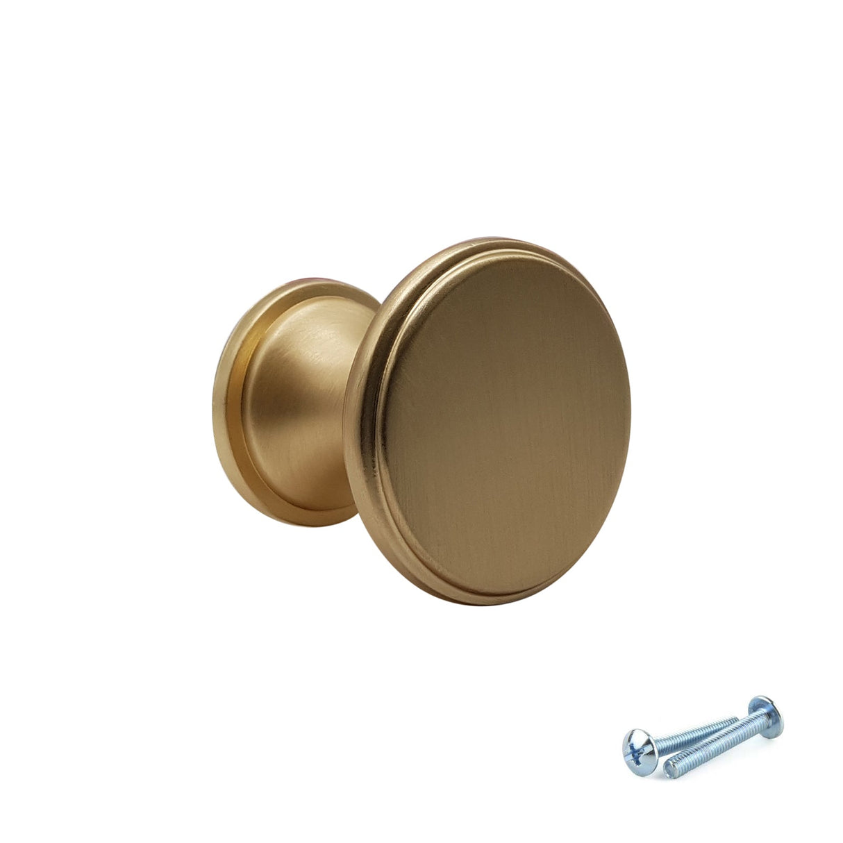 M4TEC Knob Handle Brushed Brass Doors, Drawers or Cupboards VG7 Series 25mm 10 pack - Bedrooms Plus