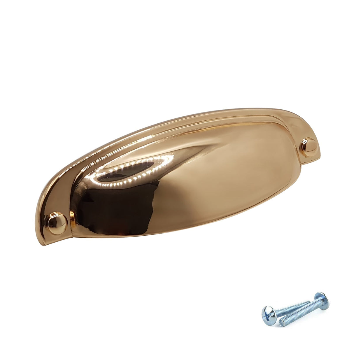 M4TEC Polished Brass Thin Cup Handle Door, Drawer & Cupboard VD8 series - Bedrooms Plus