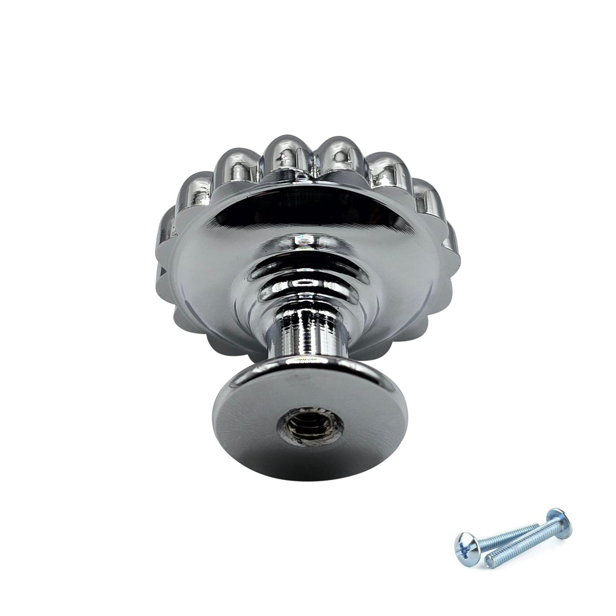 M4TEC Polished Chrome Fluted Knob Handle – VH3 Series (30mm Cabinet, Drawer & Cupboard Knob) - Bedrooms Plus