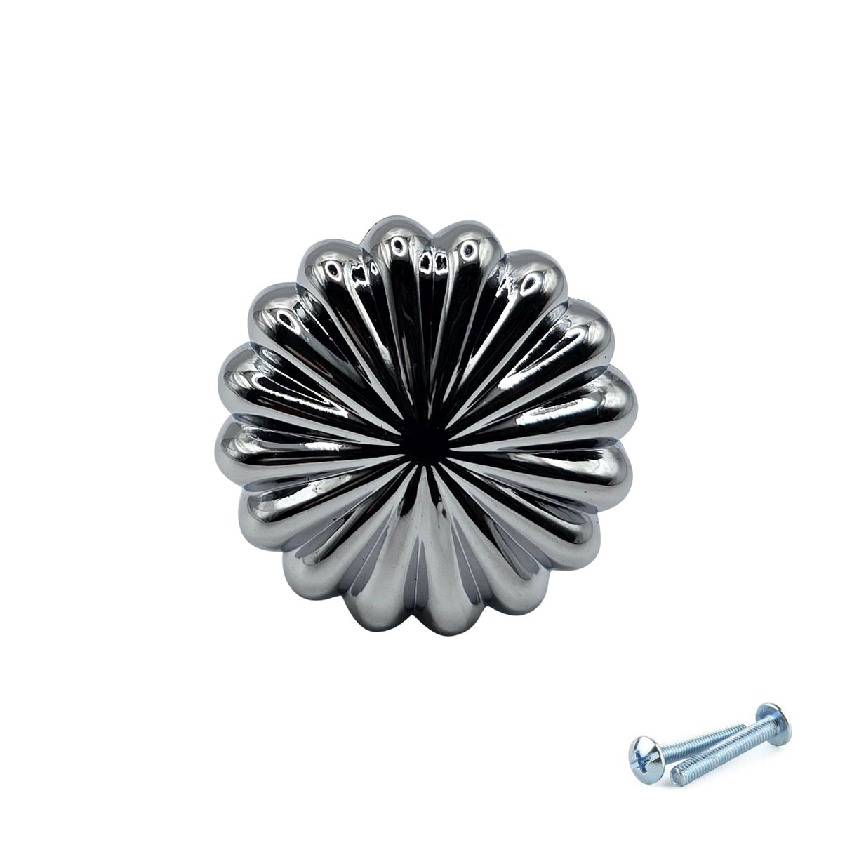 M4TEC Polished Chrome Fluted Knob Handle – VH3 Series (30mm Cabinet, Drawer & Cupboard Knob) - Bedrooms Plus