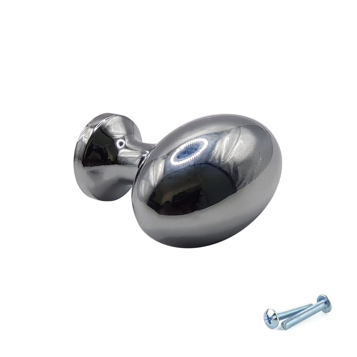 M4TEC Polished Chrome Oval Knob Handle – VG8 Series (36mm Cabinet, Drawer & Cupboard Knob) - Bedrooms Plus