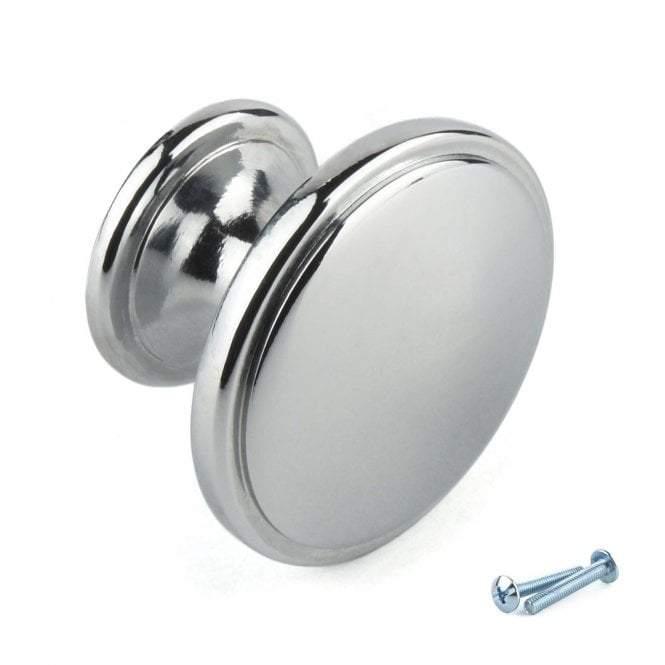 Polished Chrome Cupboard Knob Handle – M4TEC Braemar E3 - Bedrooms Plus