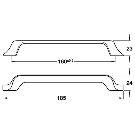 Pull Handle, Zinc Alloy, Fixing Centres 160mm, Charlotte | CLEARANCE - Bedrooms Plus