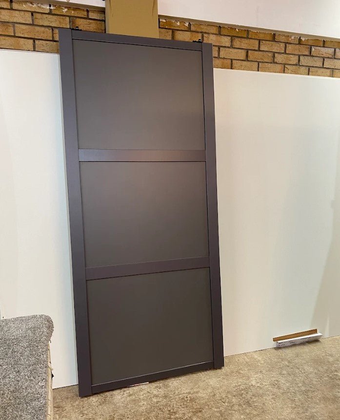 Shaker Graphite Grey Wood Sliding Door Wardrobe Kit 4 Panel - Bedrooms Plus