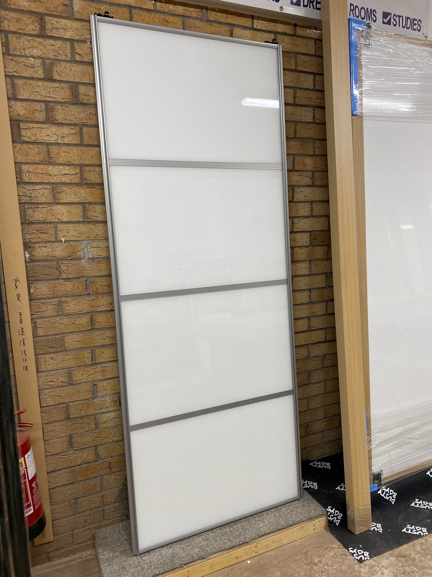 Silver Heritage Sliding Door Wardrobe Kit - 2 Door Mirror & Pure White Glass - Made To Measure - Bedrooms Plus