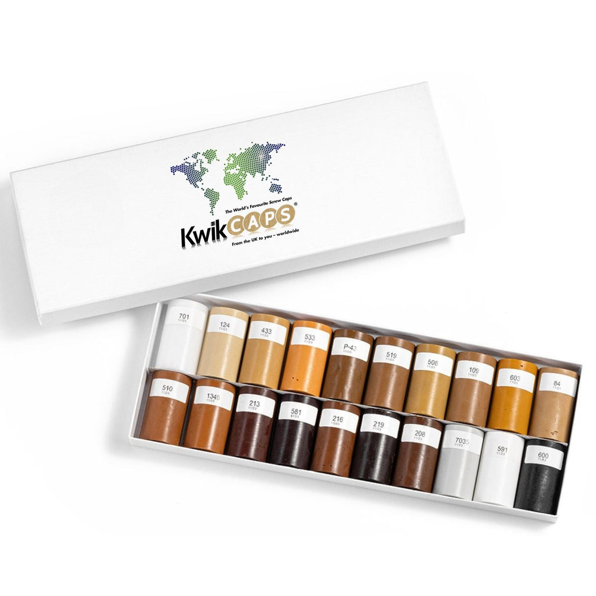 Soft Wax Furniture Repair Crayons Colour KwikCaps Match Kit 20 Dark Shade RAL - Wood Colours - Bedrooms Plus